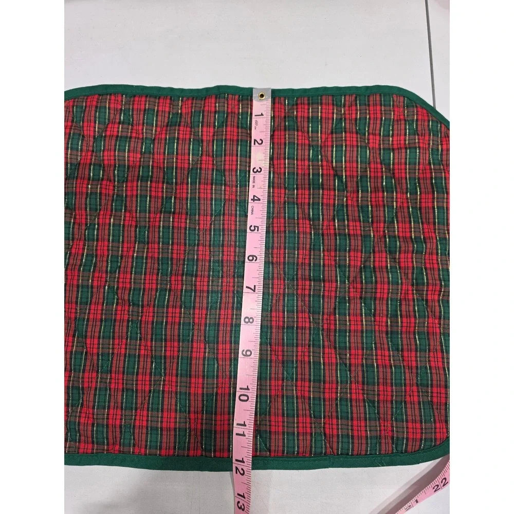 Vintage Christmas Place Mats Cloth Placemats Snowmen Holiday Table Linens Ribbon